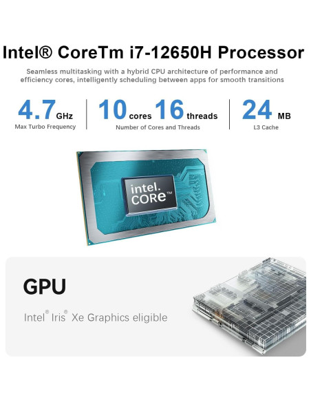 Mini PC Beelink EQI12, Intel i7-12650H, 24GB RAM, 1TB SSD Mini PC Beelink EQI12, Intel i7-12650H, 24GB RAM, 1TB SSD