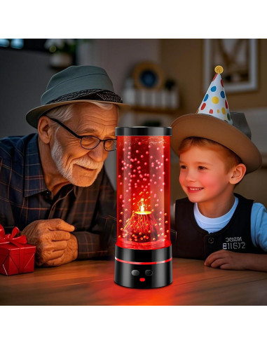 Lámpara Volcán LED SENCU 17 Colores Control Remoto 25.3 cm