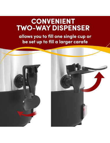 Cafetera Elite Gourmet 30 Tazas Acero Inoxidable Manual