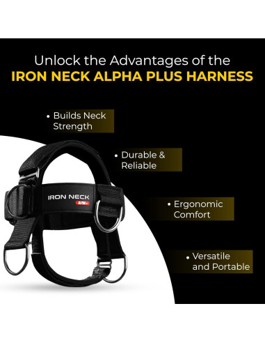 Ejercitador de Cuello Iron Neck Alpha Plus - Ajustable, Negro