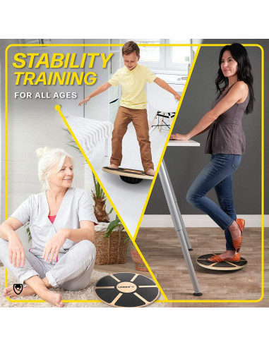 Tabla de Equilibrio URBNFit de Madera - Entrenador de Estabilidad 40cm