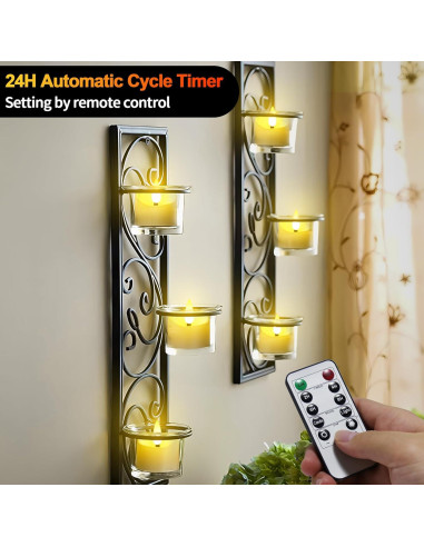 Juego de 12 Velas LED Recargables Yiamia con Control Remoto