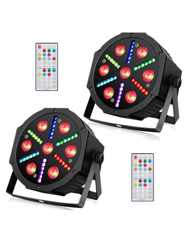 Luces Par LED RGBW 2Pack - 30W con Control Remoto y DMX