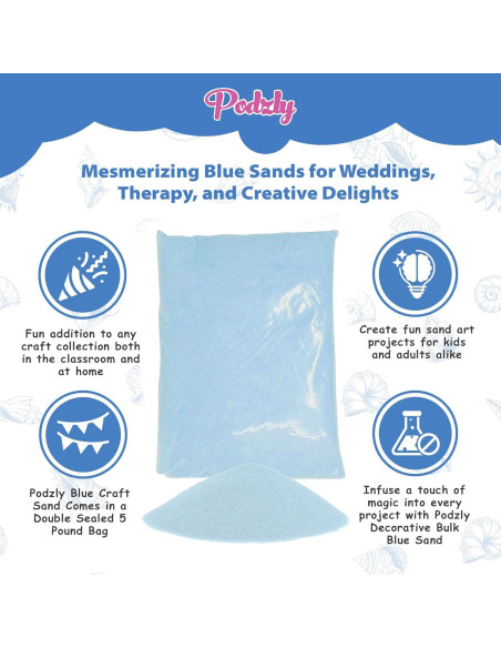 Arena Decorativa Azul Podzly 2.27 kg - Manualidades y Decoración Arena Decorativa Azul Podzly 2.27 kg - Manualidades y Decoración