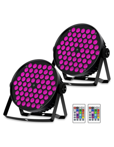 Luces Par LED 90W RGBW 60 LED Control Remoto 2 Paquete