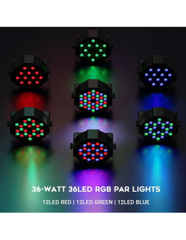 Luces Par LED Recargables LaluceNatz 36W RGB 2 Piezas