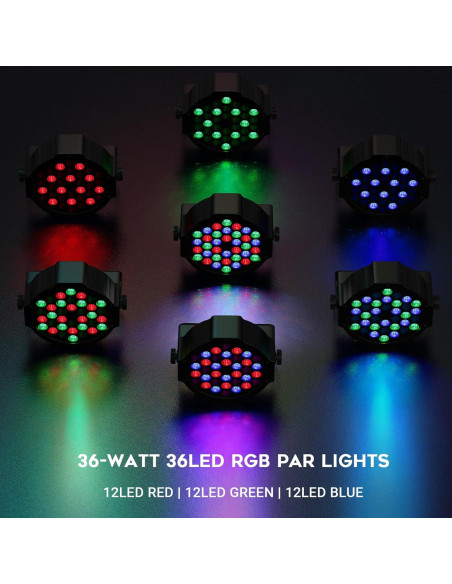 Luces Par LED Recargables LaluceNatz 36W RGB 2 Piezas Luces Par LED Recargables LaluceNatz 36W RGB 2 Piezas