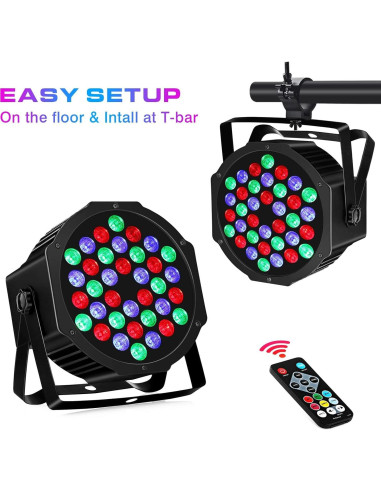 Luces Par LED Recargables LaluceNatz 36W RGB 2 Piezas
