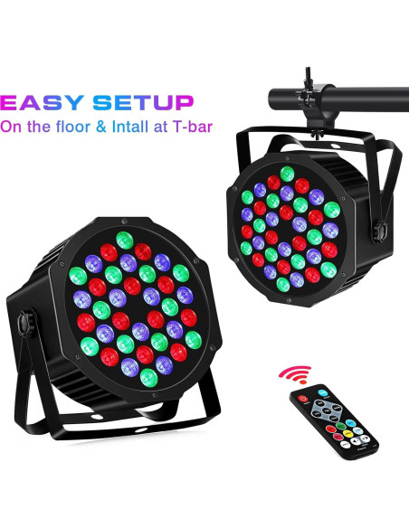 Luces Par LED Recargables LaluceNatz 36W RGB 2 Piezas Luces Par LED Recargables LaluceNatz 36W RGB 2 Piezas