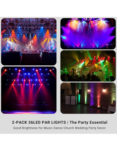 Luces Par LED Recargables LaluceNatz 36W RGB 2 Piezas
