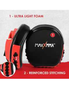 Mitones de Golpeo MaxxMMA Micro PU - Adulto - Negro/Rojo 2