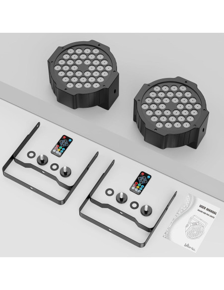 Luces Par LED Recargables LaluceNatz 36W RGB 2 Piezas Luces Par LED Recargables LaluceNatz 36W RGB 2 Piezas