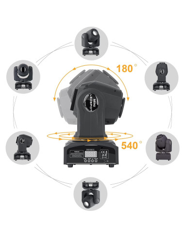 ZKYMZL 60W Luz de Cabeza Móvil DMX512 8 GOBOs 8 Colores