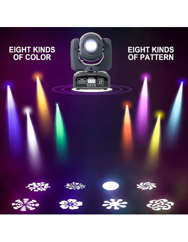 ZKYMZL 60W Luz de Cabeza Móvil DMX512 8 GOBOs 8 Colores