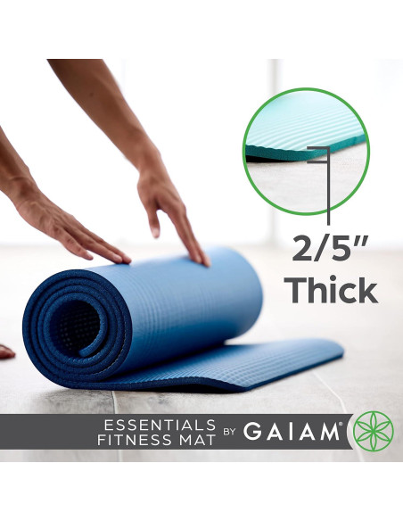 Esterilla de Yoga Gaiam 10mm Negra con Correa de Transporte Esterilla de Yoga Gaiam 10mm Negra con Correa de Transporte
