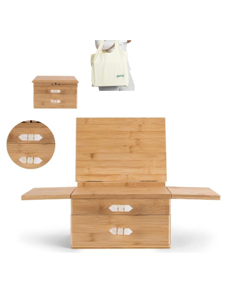 Mesa de Altar de Bambú Mindfulness Energético 28x20 cm Mesa de Altar de Bambú Mindfulness Energético 28x20 cm