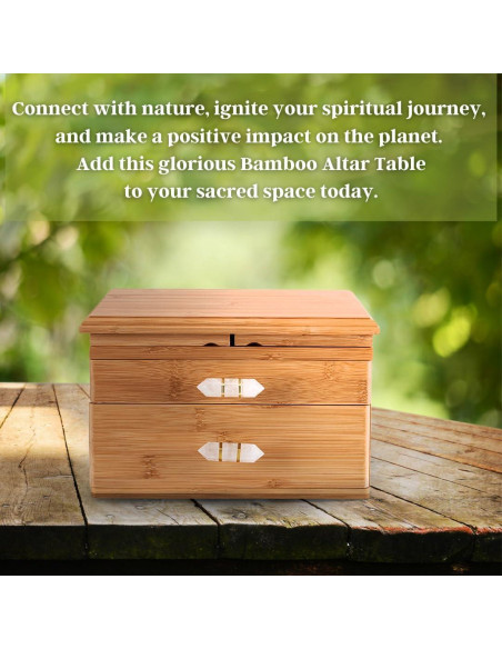 Mesa de Altar de Bambú Mindfulness Energético 28x20 cm Mesa de Altar de Bambú Mindfulness Energético 28x20 cm
