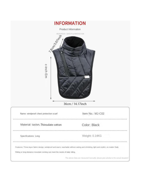 Bufanda Térmica para Cuello MJMOTO Invierno Impermeable Unisex Bufanda Térmica para Cuello MJMOTO Invierno Impermeable Unisex