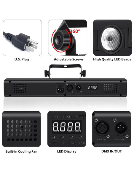 Barra de Luz LED 50W RGBW DMX con Control Remoto 2Pack Barra de Luz LED 50W RGBW DMX con Control Remoto 2Pack