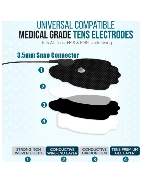 PADS de Electrodos TENS Reutilizables 22PCS 3.5mm Anrlafie PADS de Electrodos TENS Reutilizables 22PCS 3.5mm Anrlafie
