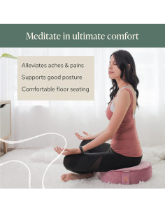 Cojín de Meditación Grande Mindful Modern Terciopelo Rosa 2