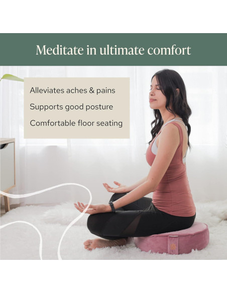 Cojín de Meditación Grande Mindful Modern Terciopelo Rosa Cojín de Meditación Grande Mindful Modern Terciopelo Rosa