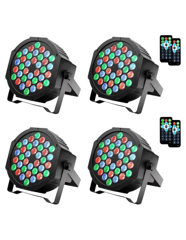 Luces Par LED LUNSY 4 Piezas 36 LED Control Remoto DMX