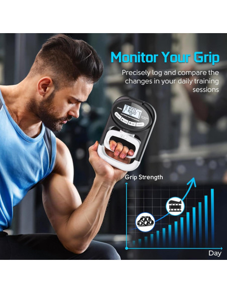 Entrenador de Fuerza de Agarre Enaud con Dinamómetro Digital 120 kg Entrenador de Fuerza de Agarre Enaud con Dinamómetro Digital 120 kg