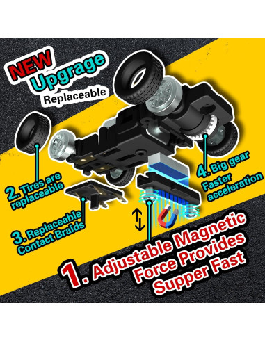 Pista de Carreras de Coches de Ranura AGM MR-01 con 4 Coches