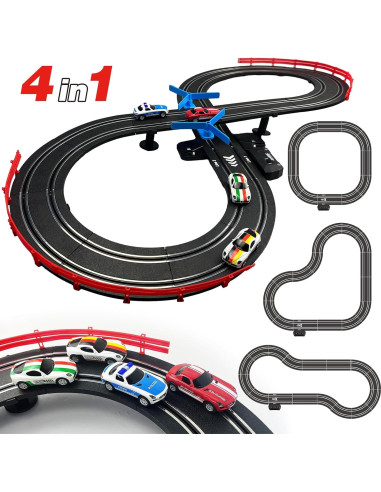 Pista de Carreras de Coches de Ranura AGM MR-01 con 4 Coches