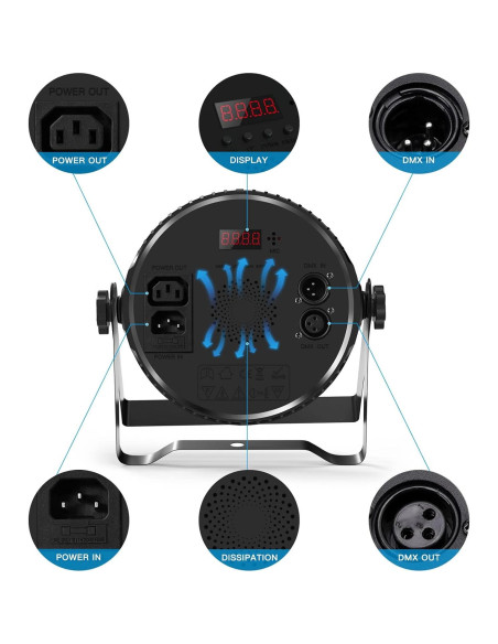 Luces LED Par U`King RGBW 4 en 1 para eventos y DJ Luces LED Par U`King RGBW 4 en 1 para eventos y DJ