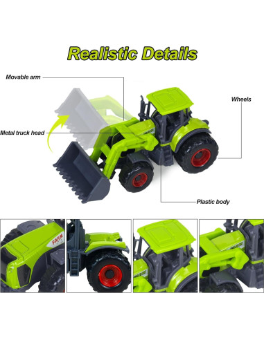 Paquete de 5 Juguetes de Tractor de Granja Bloolilies