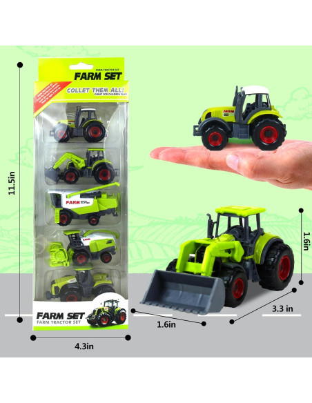 Paquete de 5 Juguetes de Tractor de Granja Bloolilies Paquete de 5 Juguetes de Tractor de Granja Bloolilies
