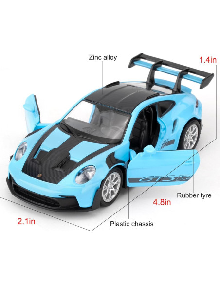 Coche a Escala 1:36 RMZ City 911 GT3 RS Azul Retroceso Coche a Escala 1:36 RMZ City 911 GT3 RS Azul Retroceso