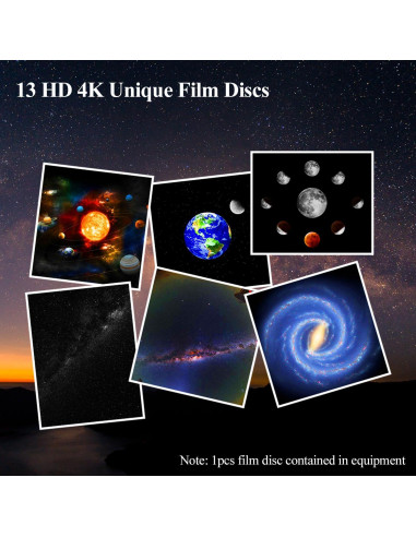 Proyector Planetario SOMKTN 13 Discos Luz Nocturna Plata