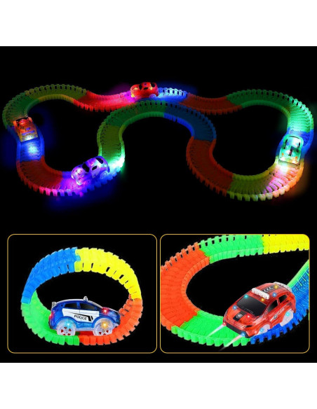 Coches de Pista Mágica INLAIER con 5 Luces LED - 4 Pack Coches de Pista Mágica INLAIER con 5 Luces LED - 4 Pack