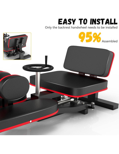 Máquina de Estiramiento de Piernas Rigel R1, 100 kg, Acero