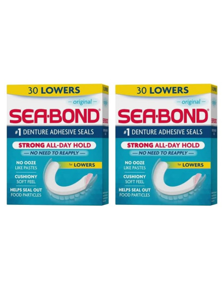 Sellos Adhesivos para Dentaduras Sea Bond Inferiores 30 Unidades Sellos Adhesivos para Dentaduras Sea Bond Inferiores 30 Unidades