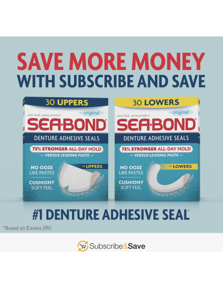 Sellos Adhesivos para Dentaduras Sea Bond Inferiores 30 Unidades Sellos Adhesivos para Dentaduras Sea Bond Inferiores 30 Unidades