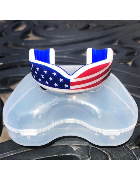 Protector Bucal Deportivo Juvenil Oral Mart - Bandera Americana Protector Bucal Deportivo Juvenil Oral Mart - Bandera Americana