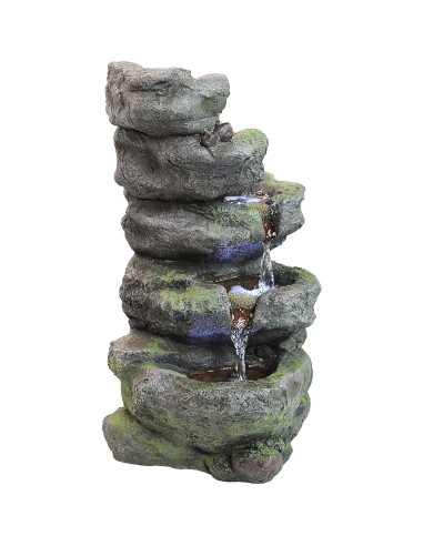 Fuente de Jardín Iluminada Design Toscano Breakneck Falls 27.94x22.86x44.45 cm