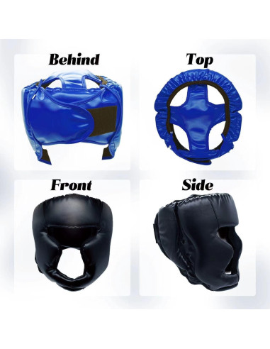 Casco de Boxeo Cyiwniao - 2 Paquetes Negro y Azul, Ajustable