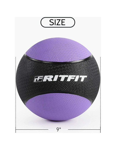 Balón Medicinal RitFit 3 Pzas - 2.7kg, 3.6kg, 4.5kg - Caucho Antideslizante Balón Medicinal RitFit 3 Pzas - 2.7kg, 3.6kg, 4.5kg - Caucho Antideslizante