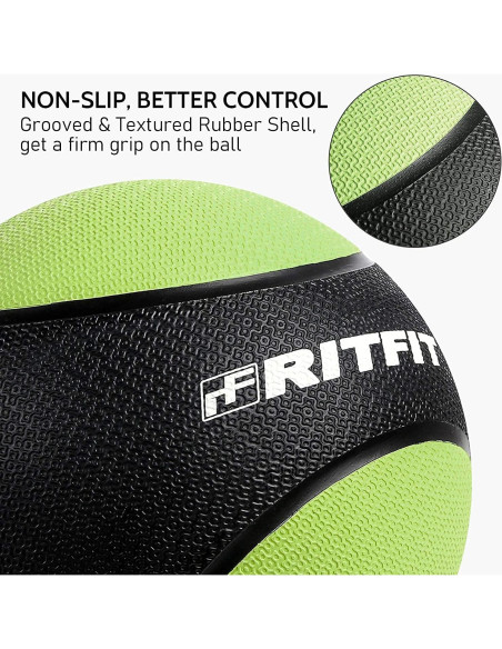 Balón Medicinal RitFit 3 Pzas - 2.7kg, 3.6kg, 4.5kg - Caucho Antideslizante Balón Medicinal RitFit 3 Pzas - 2.7kg, 3.6kg, 4.5kg - Caucho Antideslizante