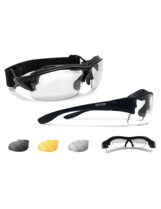 Gafas de sol deportivas Bertoni con clip óptico RX y 3 lentes
