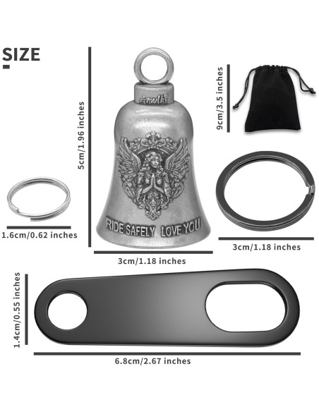 Campana de Suerte Guardian Biker con Soporte y Accesorios Campana de Suerte Guardian Biker con Soporte y Accesorios