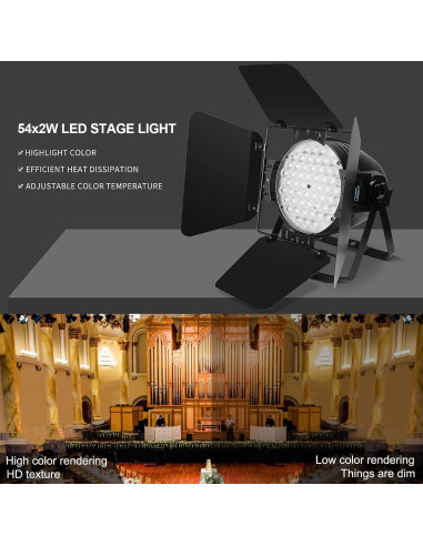 Luz Estroboscópica BETOPPER 54 LED 5000 Lúmenes DMX