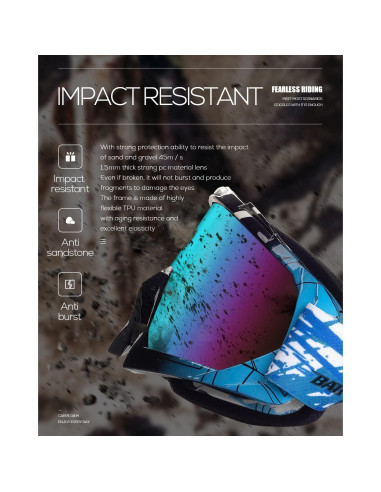 Gafas de Motocross BATFOX F816 para Niños - UV400, Ligeras