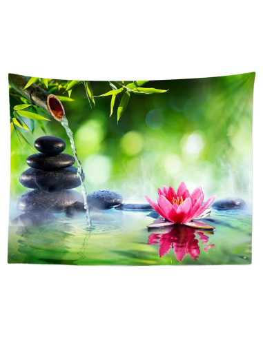 Tapiz de Jardín Zen Loccor 149.86cm x 99.06cm Poliéster Verde