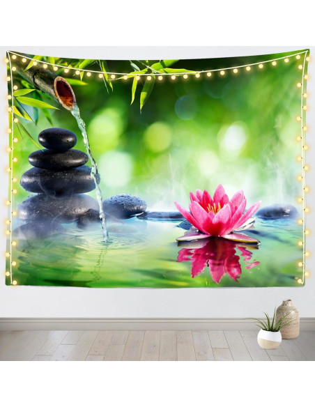 Tapiz de Jardín Zen Loccor 149.86cm x 99.06cm Poliéster Verde Tapiz de Jardín Zen Loccor 149.86cm x 99.06cm Poliéster Verde
